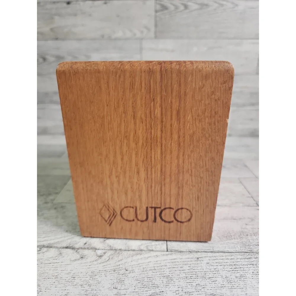 Cutco Wooden Square Utensil Holder Box Caddy Block White Oak 4x4x5 Made in USA